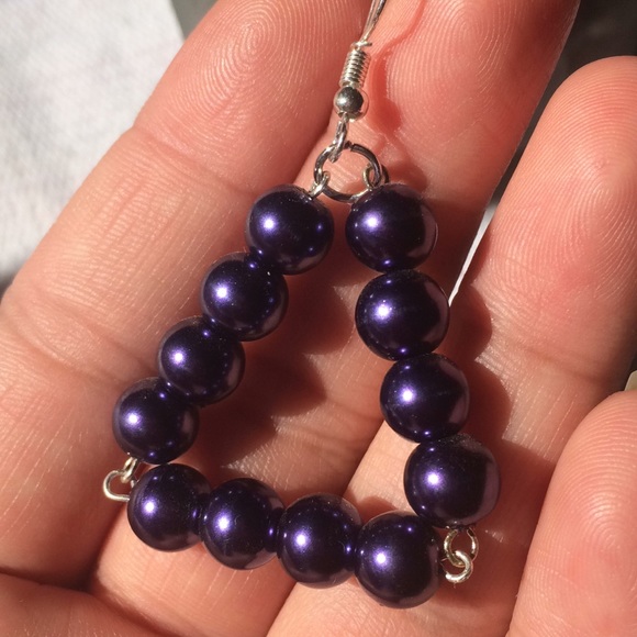 Purple pearl earrings - Picture 3 of 3